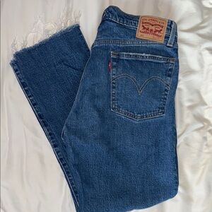 Levi's Blue Straight Leg CUT OFF Jeans Classic Denim